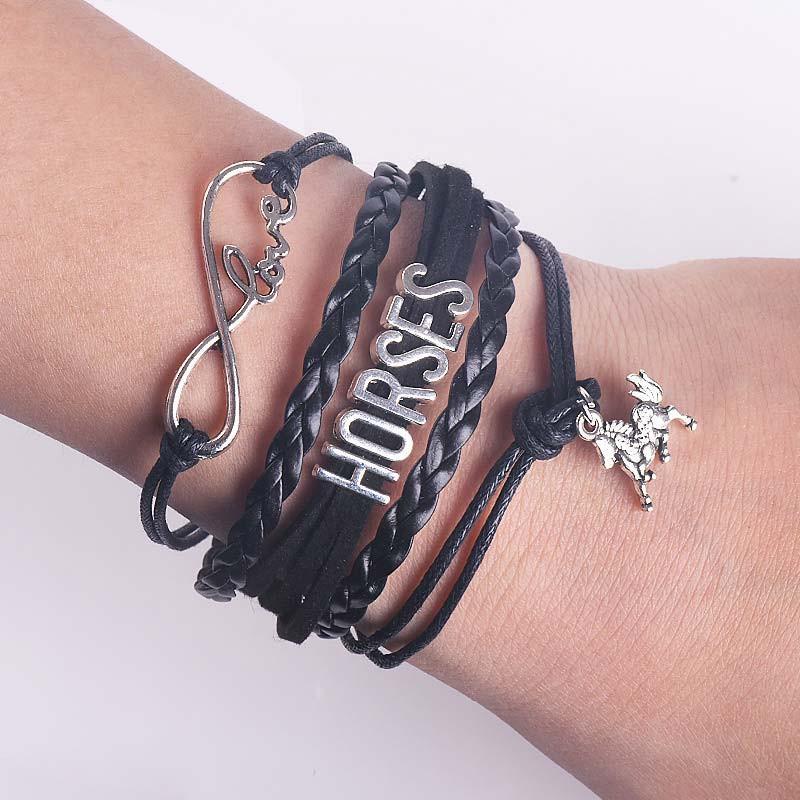 LOVE FOR HORSES LEATHER BRACELET